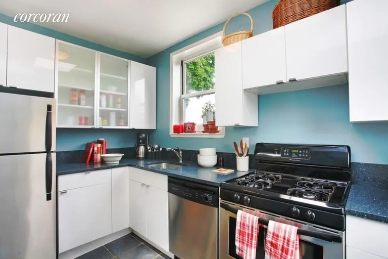 New York City Real Estate | View 110 Clinton Avenue, 3A | Windowed kitchen with ample counter space | View 3