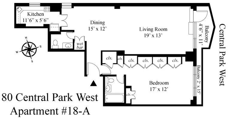 80 Central Park West, 18A | floorplan | View 10