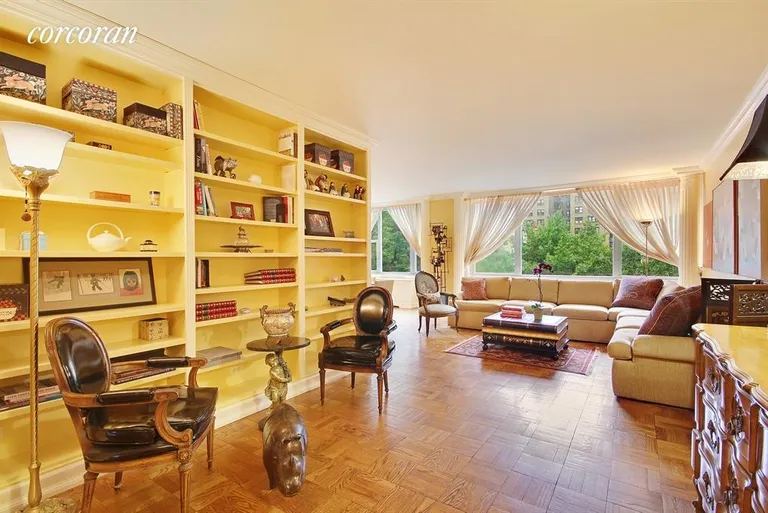 New York City Real Estate | View 176 East 71st Street, 4B | Spacious Living Room with Sunny Tree-Lined Views | View 2