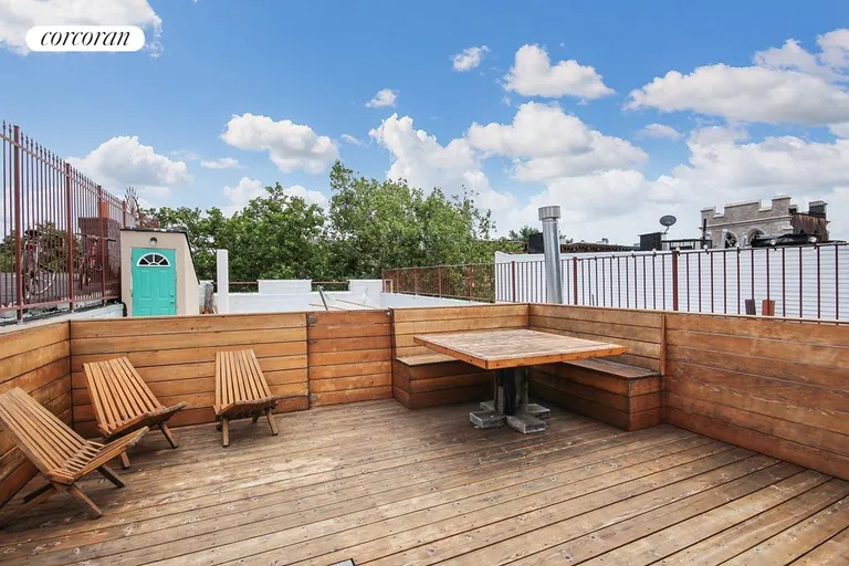 New York City Real Estate | View 31 Covert Street, 3 | 1300sqft roof w/ wooden deck for easy entertaining | View 7