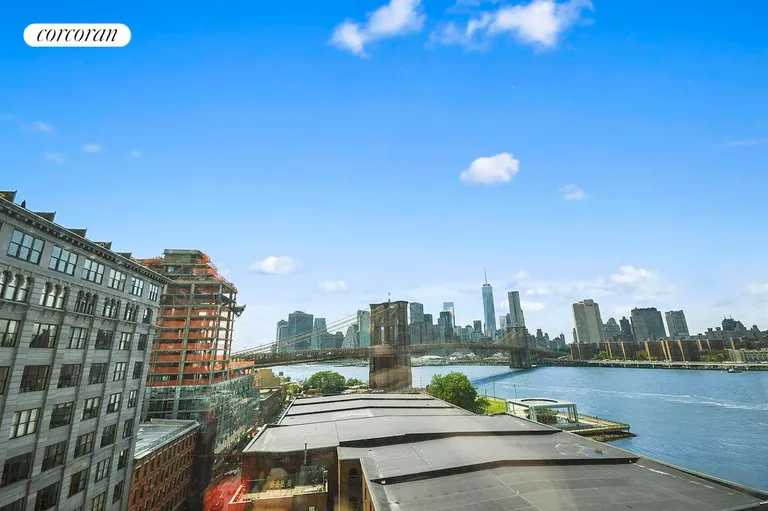 New York City Real Estate | View 1 Main Street, 8k | view of river and Brooklyn Bridge from both rooms | View 7