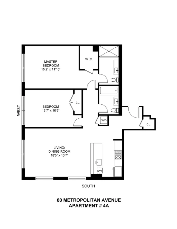 80 Metropolitan Avenue, 4A | floorplan | View 7