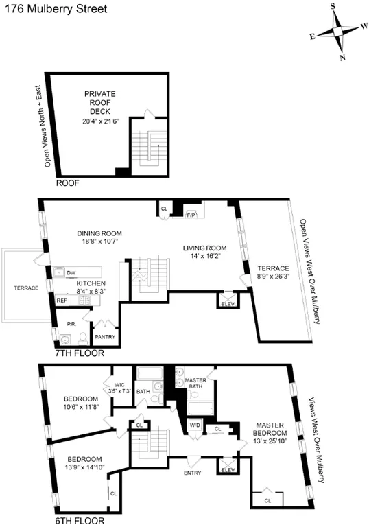 176 Mulberry Street, Penthouse | floorplan | View 9