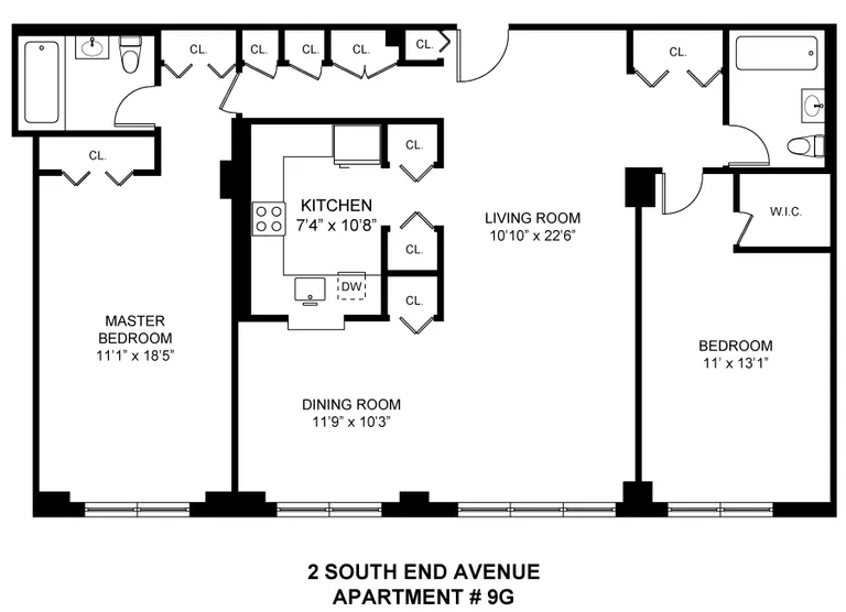2 South End Avenue , 9G | floorplan | View 8