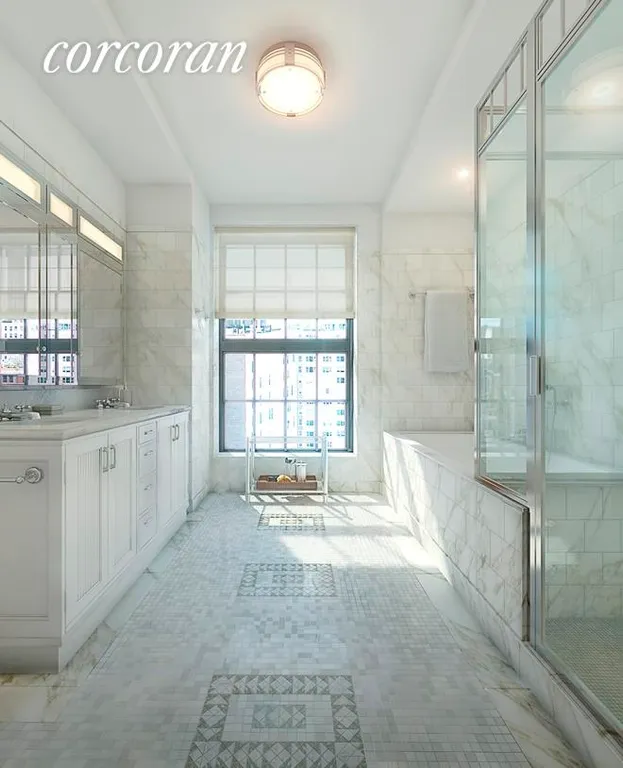 New York City Real Estate | View 160 West 12th Street, 23 | White marble mosaic floor with radiant heat | View 3