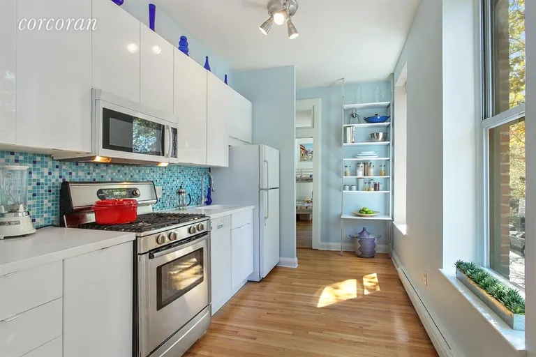 New York City Real Estate | View 169 Bond Street, 2 | Bright Sunny Kitchen with a view | View 2