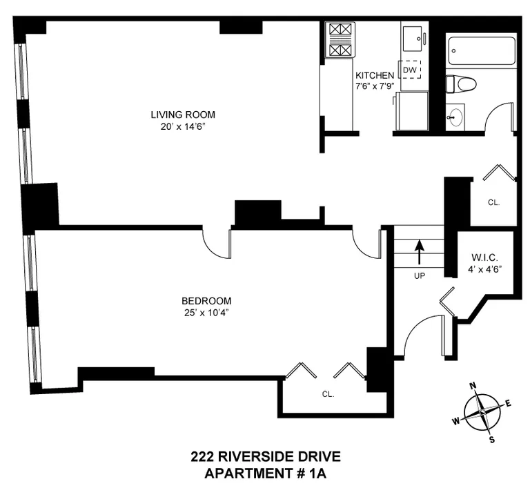 222 Riverside Drive, 1A | floorplan | View 10