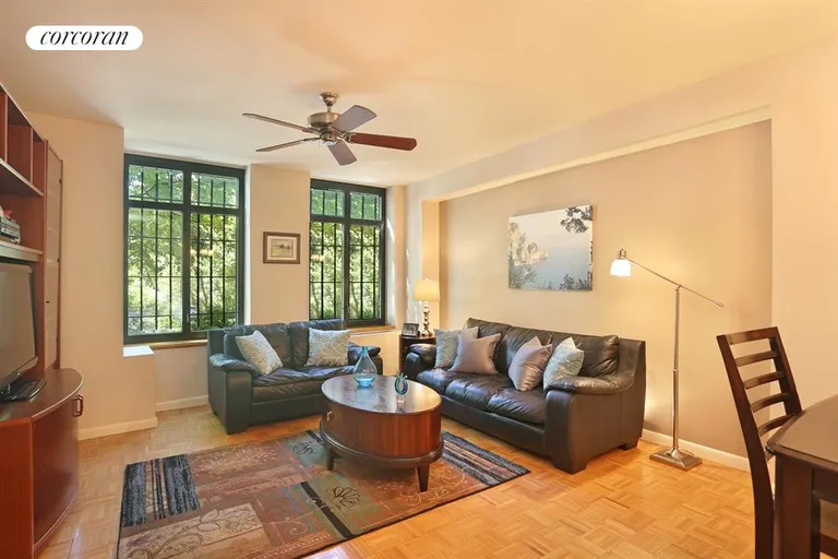 New York City Real Estate | View 222 Riverside Drive, 1A | West facing Living Room | View 2