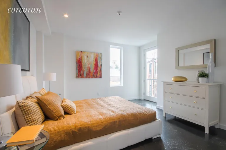 New York City Real Estate | View 618 Washington Avenue, 501 | Master suite with Juliet balcony and bathroom | View 3