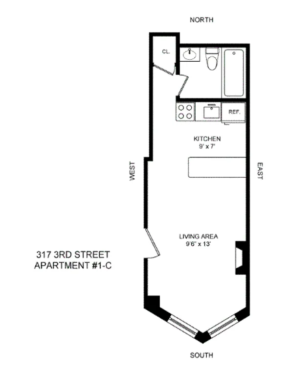 317 3rd Street, 1C | floorplan | View 5