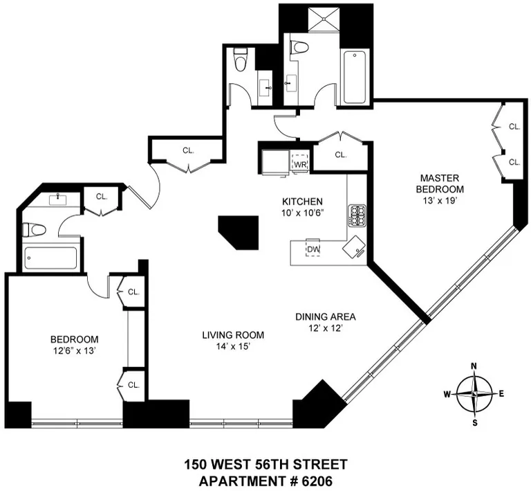 150 West 56th Street, 6206 | floorplan | View 8