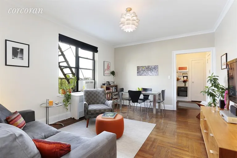 New York City Real Estate | View 2 Grace Court, 6C | Living Room and Dining Area | View 2