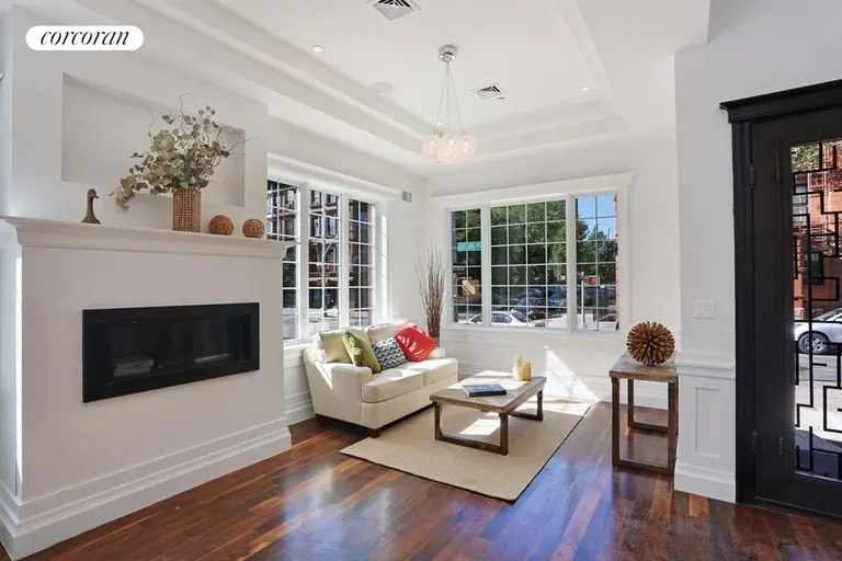 New York City Real Estate | View 218 Greene Avenue | Living Room w/ Fireplace & Sound System | View 6