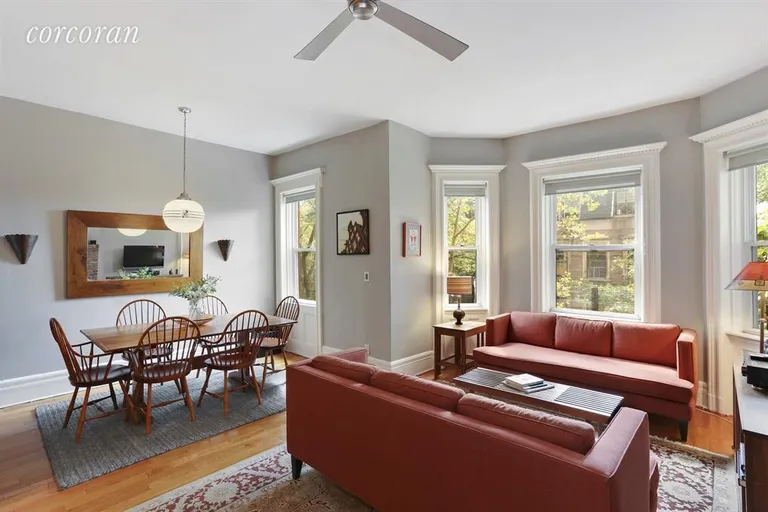 New York City Real Estate | View 99 Berkeley Place, 3 | Living Room and Dining Area | View 2