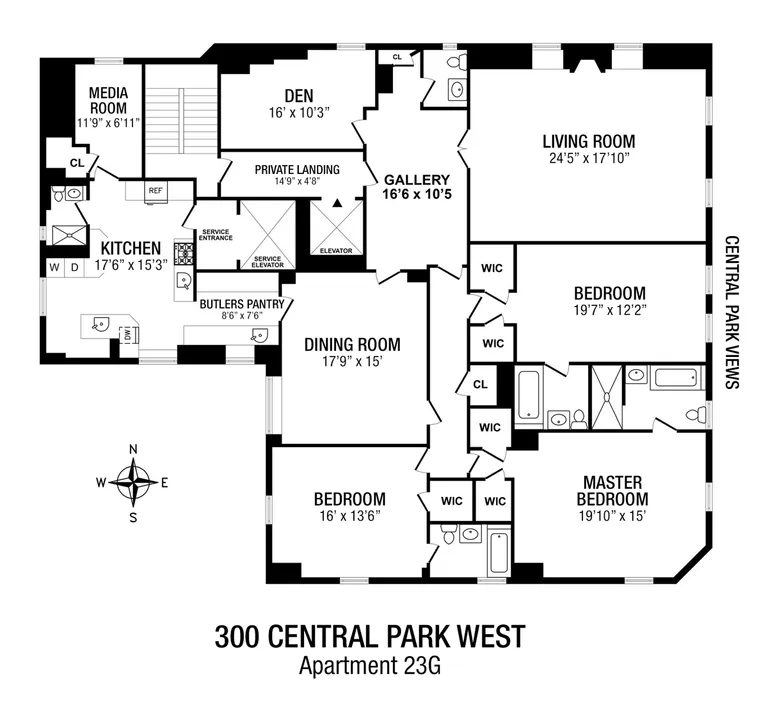 300 Central Park West, 23G | floorplan | View 8