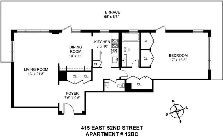 415 East 52Nd Street, 12CB | floorplan | View 8