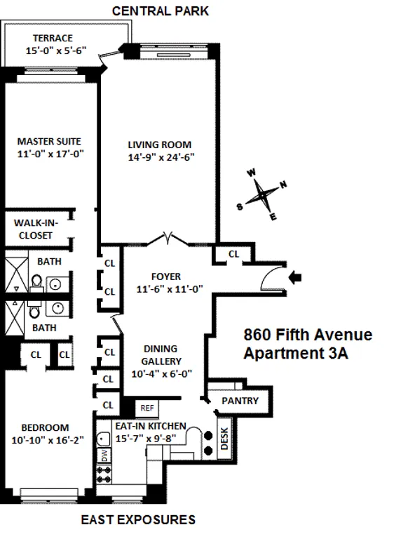 860 Fifth Avenue, 3A | floorplan | View 8