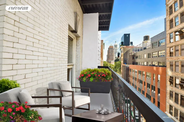 New York City Real Estate | View 73 Fifth Avenue, 6A | Outdoor Space - Virtually Staged | View 3