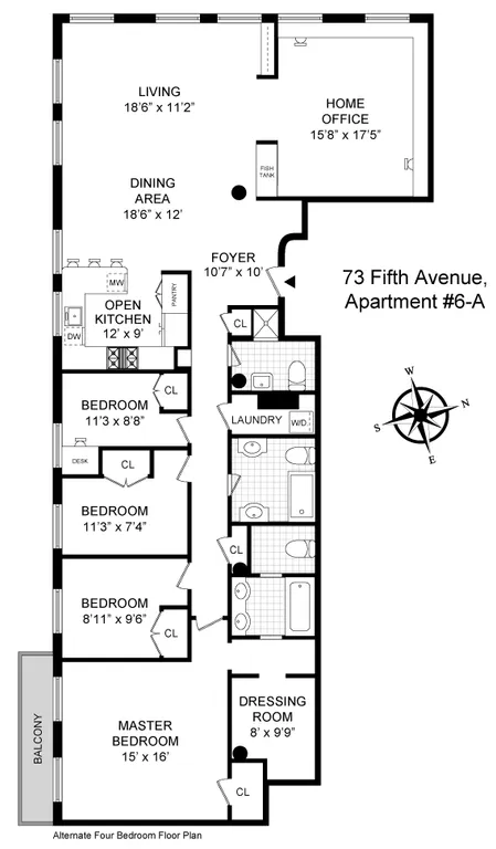 73 Fifth Avenue, 6A | floorplan | View 15