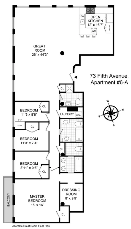 73 Fifth Avenue, 6A | floorplan | View 16