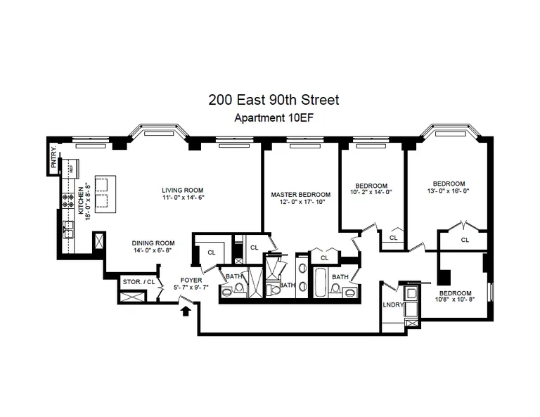 200 East 90th Street, 10EF | floorplan | View 14