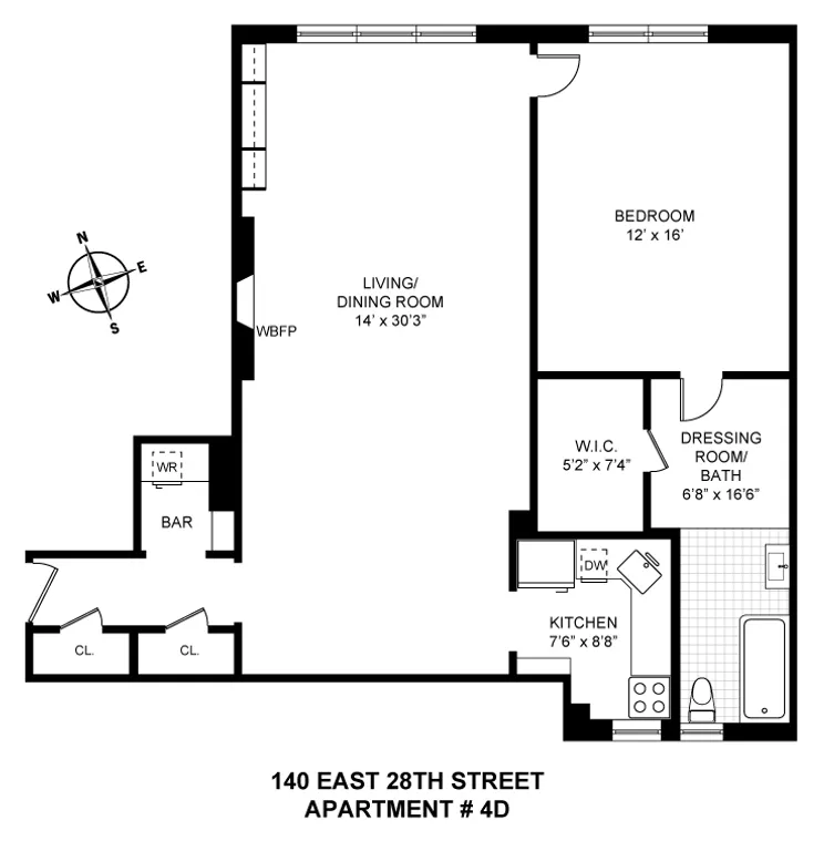 140 East 28th Street, 4D | floorplan | View 6