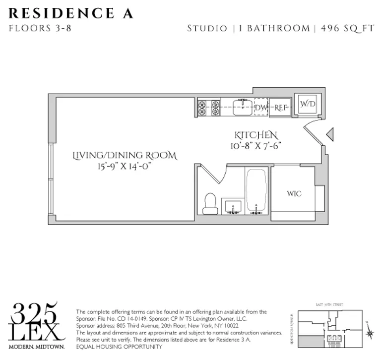 325 Lexington Avenue, 4A | floorplan | View 2