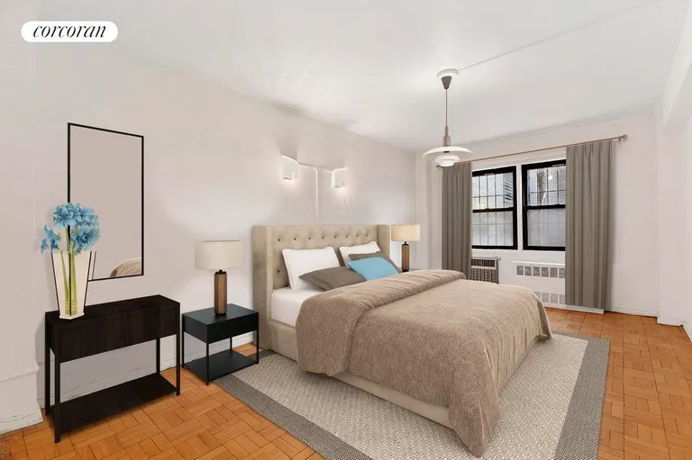 New York City Real Estate | View 205 East 77th Street, 1E | Virtually Staged Master Bedroom | View 3