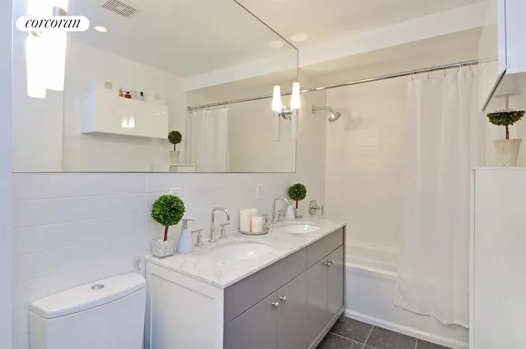 New York City Real Estate | View 100 Gold Street, PH-B | Dual Vanity Bathroom | View 6