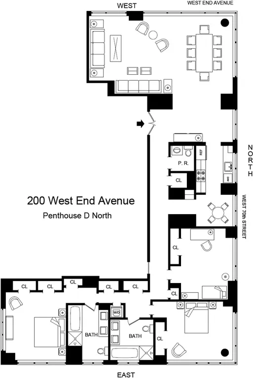 200 West End Avenue, PHDN | floorplan | View 24