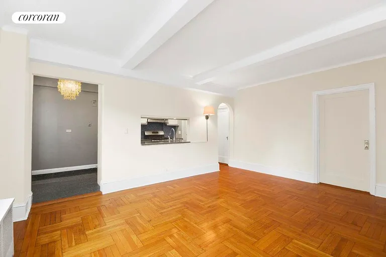 New York City Real Estate | View 327 Central Park West, 7E | Living Room and Kitchen | View 3