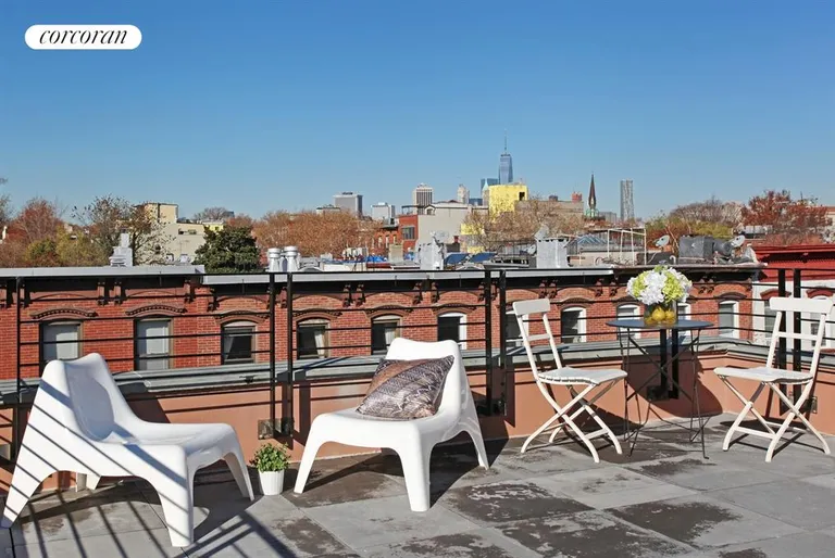 New York City Real Estate | View 259 Hoyt Street | Blue Stone finished Roof Deck | View 8