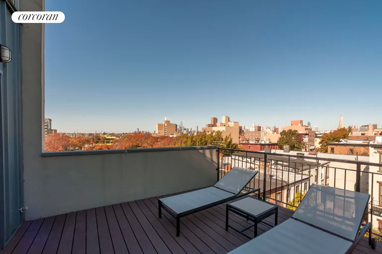 New York City Real Estate | View 319 4th Street | Terrace with city views | View 21