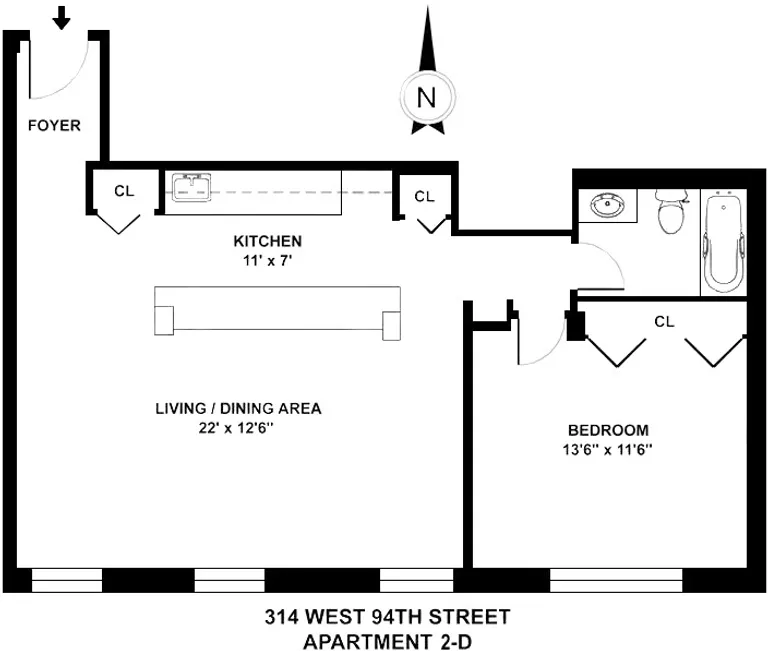 314 West 94th Street, 2D | floorplan | View 7