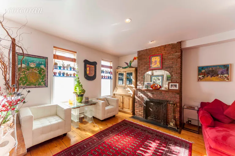 New York City Real Estate | View 445 Carroll Street | Super charming living room with WBF | View 2