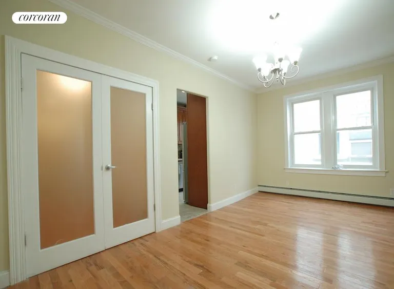 New York City Real Estate | View Sterling Street, #2 | Frosted-glass french doors | View 4