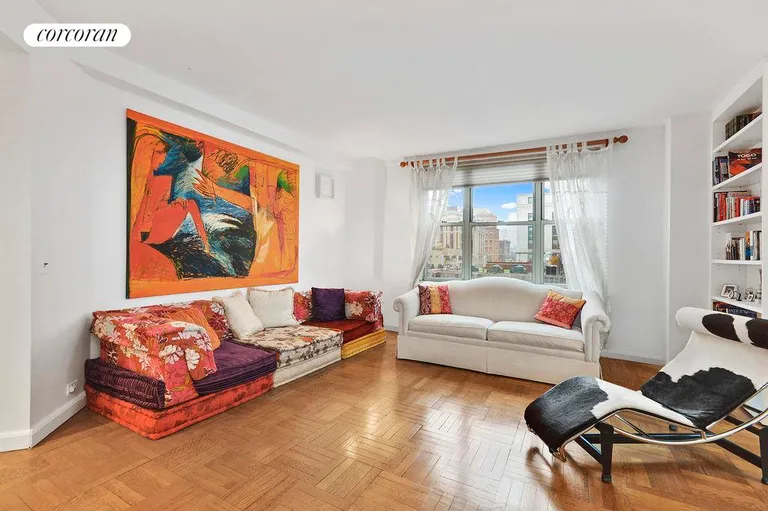 New York City Real Estate | View 220 Madison Avenue, 15C | Living room with large windows and views | View 3