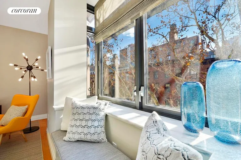 New York City Real Estate | View 455 West 20th Street, 4C | Window Seat with Street View through tree top.. | View 6