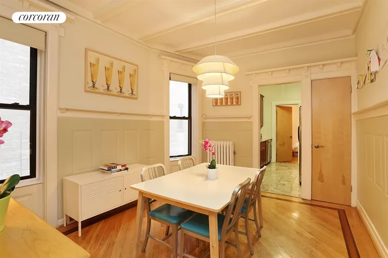 New York City Real Estate | View 226 Saint James Place, 2L | Dining Room with coffered ceiling | View 3