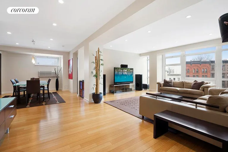 New York City Real Estate | View 145 Park Place, 4F | Open Living & Dining Rooms | View 3