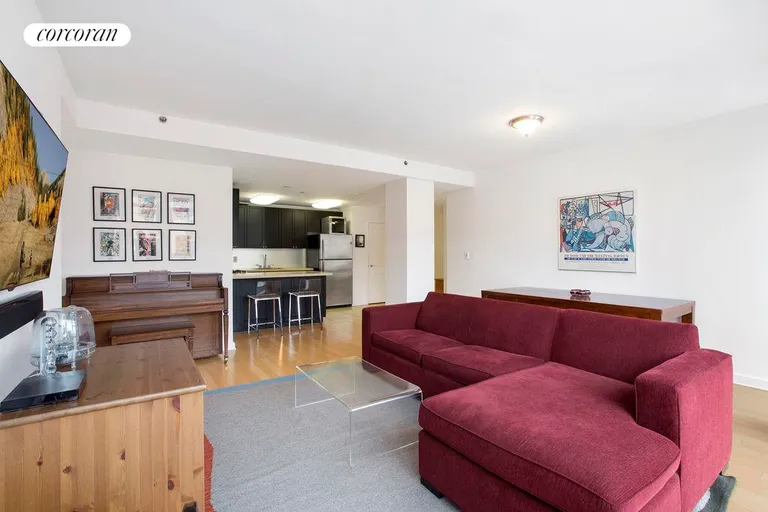 New York City Real Estate | View 145 Park Place, 4G | Living Room & Open Kitchen | View 5