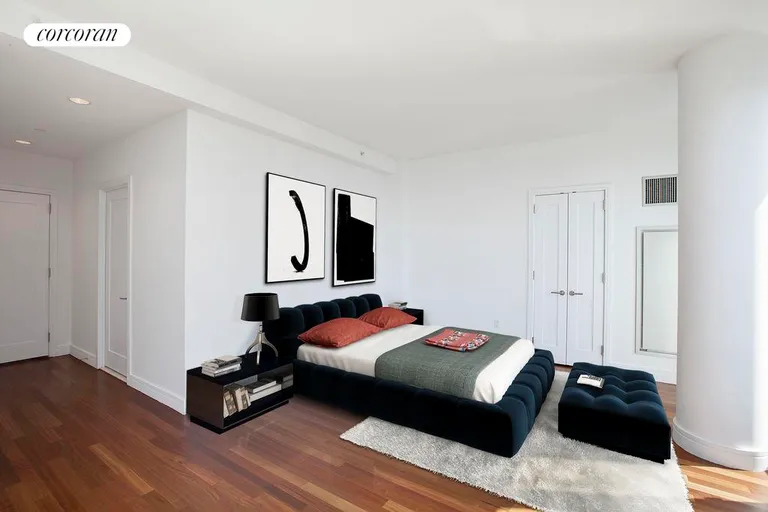 New York City Real Estate | View 30 West Street, PH2F | Master Bedroom - Virtual Furniture | View 11