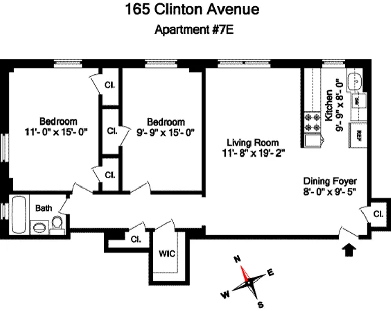 165 Clinton Avenue, 7E | floorplan | View 7