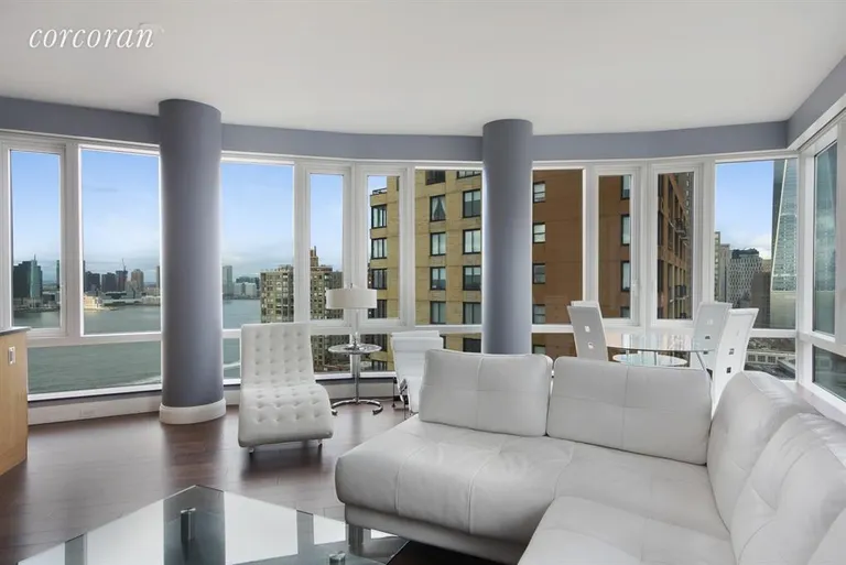 New York City Real Estate | View 70 Little West Street, 22B | Living Room | View 2