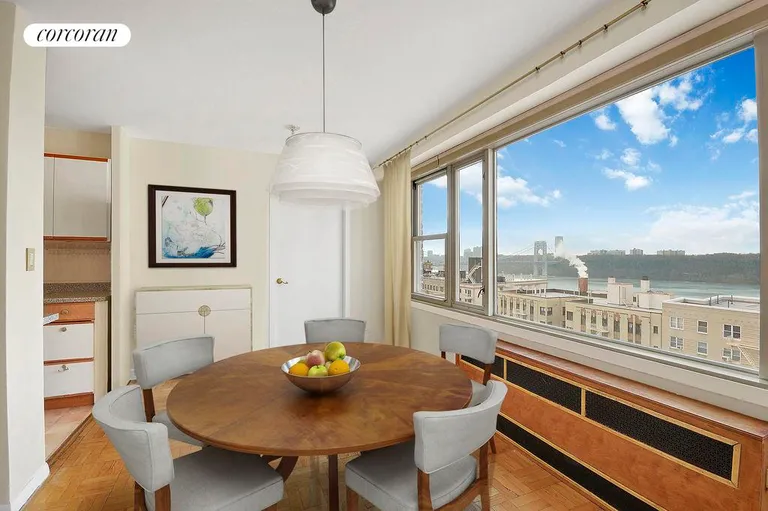 New York City Real Estate | View 900 West 190th Street, 10H | Virtually Staged Dining Area | View 3
