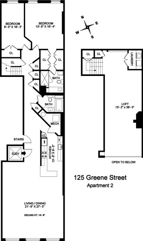 125 Greene Street, 2 FL | floorplan | View 10