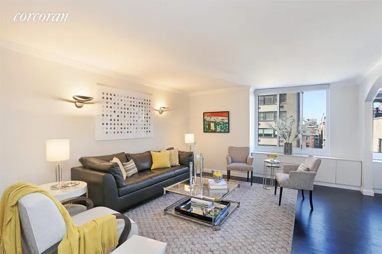 New York City Real Estate | View 115 East 87th Street, 15AB | Living Room w/Custom Cabinetry | View 2
