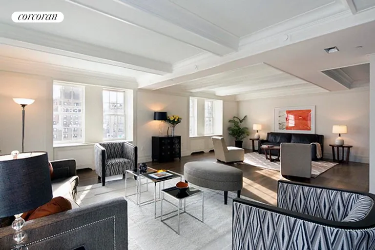 New York City Real Estate | View 25 East 77th Street, 1402 | Coffered ceilings and solid white oak floors | View 2