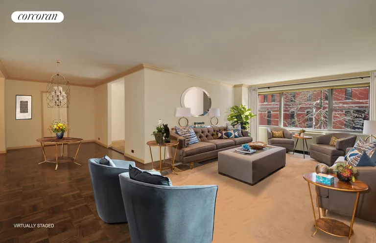 New York City Real Estate | View 650 Park Avenue, 3E | Or, Living Room/ Dining Gallery | View 3