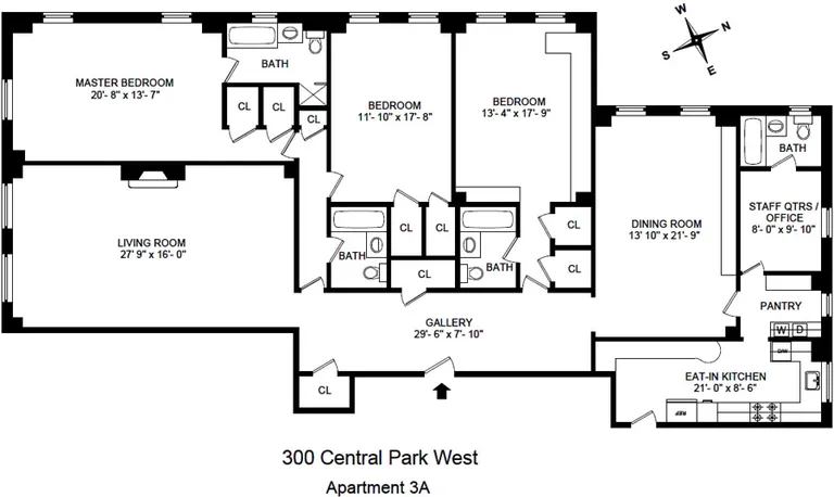 300 Central Park West, 3A | floorplan | View 9